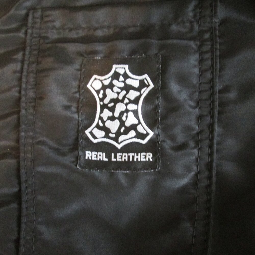 Two Button Notch Lapel Black Leather Blazer Jacket Sz M/L - Picture 6 of 10